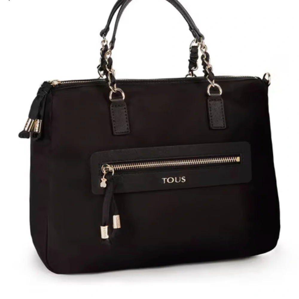 TOUS Brunock Chain Black Satchel Bag